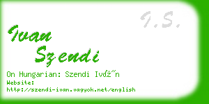 ivan szendi business card
